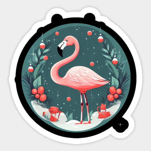 Flamingo Flock Sunset, Love Flamingos Sticker by logiamerch